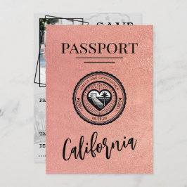 Reserva La Fecha Rosa Gold California Passport Guardar la fecha