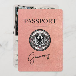 Reserva La Fecha Rosa Gold Germany Passport Save the Date