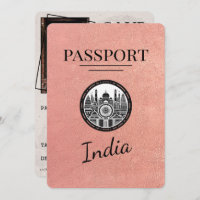 Rosa Gold India Passport Save the Date