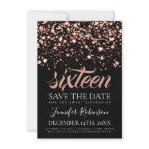 Rosa Gold Midnight Glam Sweet 16 Birthday Party