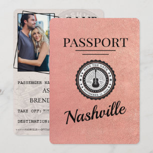 Reserva La Fecha Rosa Gold Nashville Passport Guardar la fecha