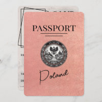 Rosa Gold Polonia Passport Save the Date