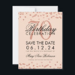 Reserva La Fecha Rosa Gold Rubor 70th Birthday Save Date Confetti<br><div class="desc">Elegante diseño de la "fiesta de cumpleaños 70" con el Rosa Purpurina de la Faux de oro Confetti Rubor Rosa y el nombre personalizado y el texto de los detalles. Fácil de usar y fácil de personalizar. ¡No te quedes sin el tuyo!</div>