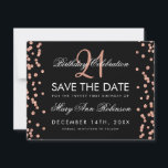 Reserva La Fecha Rosa Gold Save Date 21st Birthday Confetti Black<br><div class="desc">Elegante diseño "Fiesta 21º cumpleaños" con el Rosa de Faux Oro Purpurina Confetti Negro y nombre personalizado y texto de detalles. Fácil de usar y fácil de personalizar. ¡No te quedes sin el tuyo!</div>