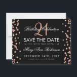 Reserva La Fecha Rosa Gold Save Date 21st Birthday Confetti Black<br><div class="desc">Elegante diseño "Fiesta 21º cumpleaños" con el Rosa de Faux Oro Purpurina Confetti Negro y nombre personalizado y texto de detalles. Fácil de usar y fácil de personalizar. ¡No te quedes sin el tuyo!</div>