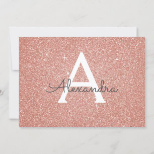 Reserva La Fecha Rosa Gold Sparkle Purpurina Sweet 16 Save the Date