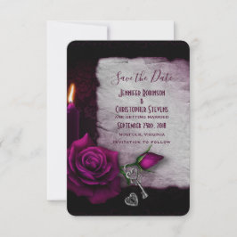 Reserva La Fecha Rosa gótico, Boda de velas y canastos