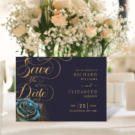 Reserva La Fecha Rosa gótico oscuro Boda Purpurina