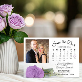Reserva La Fecha Rosa Lilac Purple Elegant Wedding Calendar & Photo