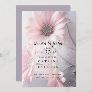 Reserva La Fecha rosa margarita floral guardar la fecha
