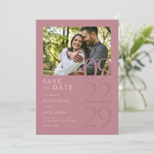 Reserva La Fecha Rosa  moderno Boda de fotografía Minimalista