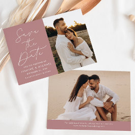 Reserva La Fecha Rosa moderno con guión agitado 2