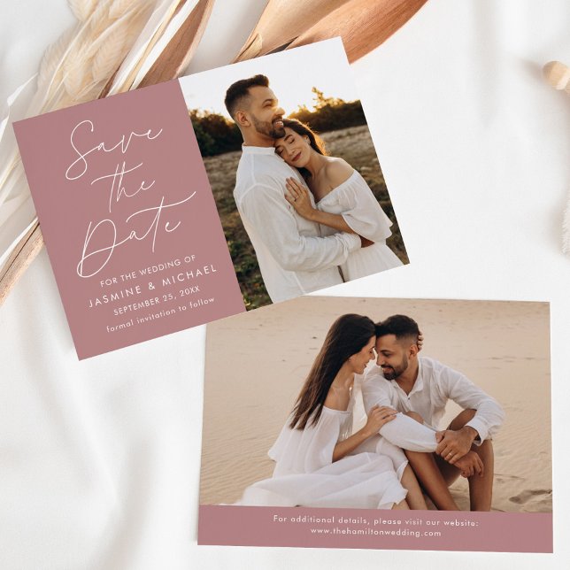 Reserva La Fecha Rosa moderno con guión agitado 2 (Subido por el creador)