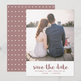 Reserva La Fecha Rosa polaco y puntos de polka blanco foto