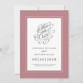 Reserva La Fecha Rosa Polvo Elegante Compromiso Boda Chic