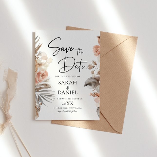 Reserva La Fecha Rosa Polvoriento Boda de guirnaldas florales (Subido por el creador)