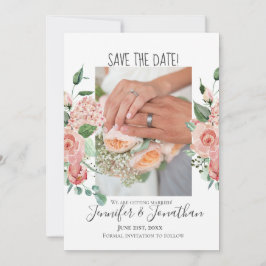 Reserva La Fecha Rosa rosa contemporáneo tu foto, salva la fecha