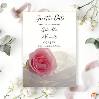 Reserva La Fecha Rosa rosa de la boda blanca salva la fecha
