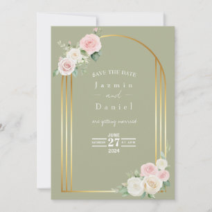 Reserva La Fecha Rosa Rosado Y Blanco Boda De Flores
