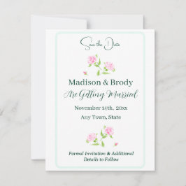 Reserva La Fecha Rosas al acuarela pintadas a mano SAVE THE DATE