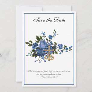 Reserva La Fecha Rosas Azules Boda Católica Religiosa