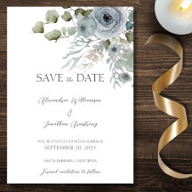 Rosas Azules Polvorientas en Boda Blanca 