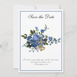 Reserva La Fecha Rosas Azules Religiosas Boda Católica