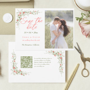 Reserva La Fecha Rosas botánicos Boda de fotografías con guión eleg
