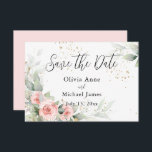 Reserva La Fecha Rosas de acuarela con rubor rosa para guardar la f<br><div class="desc">Elegantes rosas de acuarela con rubor rosa sobre un fondo de acuarela rosa pastel con verdes de eucalipto mezclados. La parte trasera de esta tarjeta es rosa pastel para resaltar las hermosas rosas rosadas. Simplemente hermoso. Se utilizó letra script elegante para resaltar la elegancia del diseño de esta tarjeta de...</div>