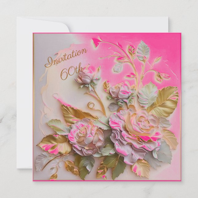 Reserva La Fecha Rosas de Rosegold Rosado Caliente 60 (Anverso)