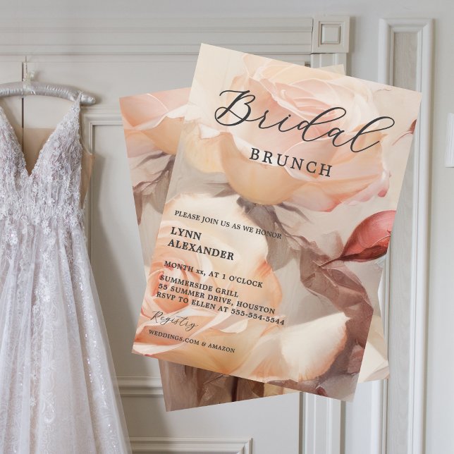 Reserva La Fecha Rosas de verano suaves, elegante ducha de novia (Elegant Bridal Shower Soft Summer Roses Save The Date)