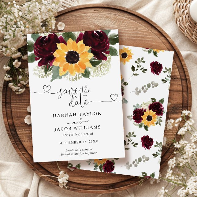 Reserva La Fecha Rosas del girasol Boda ruso (Subido por el creador)