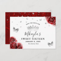 Rosas Elegantes de Plata y Rojo