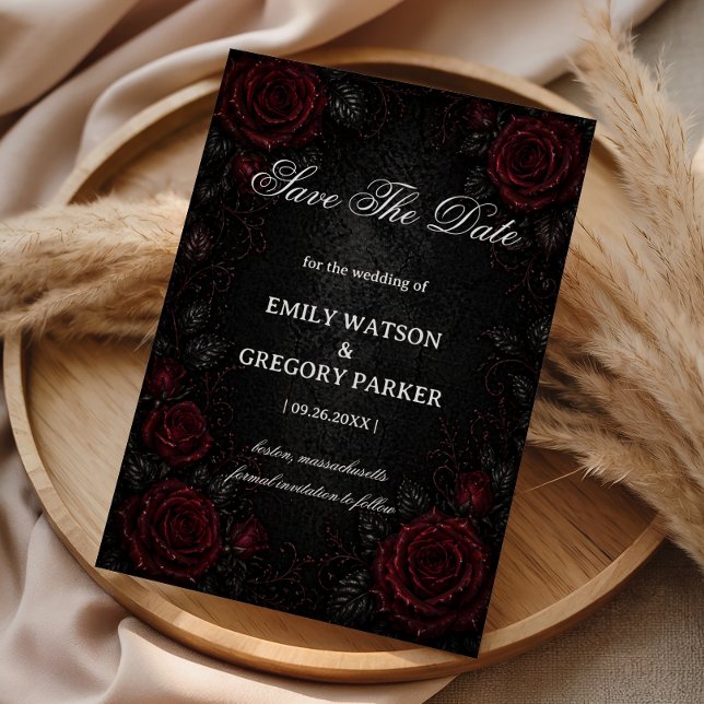 Reserva La Fecha Rosas Góticas Rojo Oscuro (Subido por el creador)