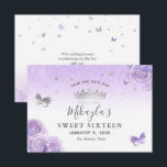 Reserva La Fecha Rosas Purpura Luz Plateada Elegantes<br><div class="desc">¿Está buscando ideas elegantes para "save the date" en colores plateado y lila claro para el tema de su fiesta? Estas sencillas invitaciones "save the date" con plantilla DIY le dan la flexibilidad creativa para crear su propia papelería con tema de princesa real. La obra de arte botánica en acuarela...</div>