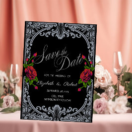 Reserva La Fecha Rosas Rojas, Gótico de Rayas Save The Date