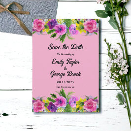 Reserva La Fecha Rosas románticos de florecimiento de Rubor Boda ve