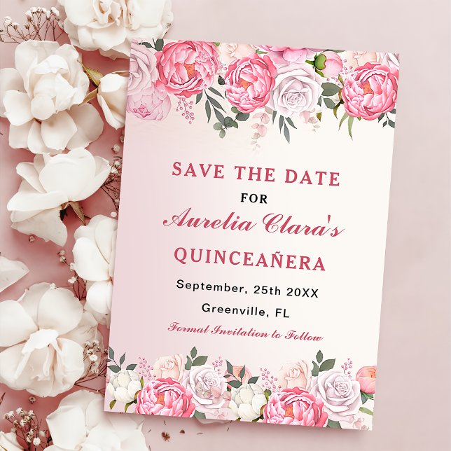 Reserva La Fecha Rosas románticos pastel Dulce Floral 16 (Subido por el creador)