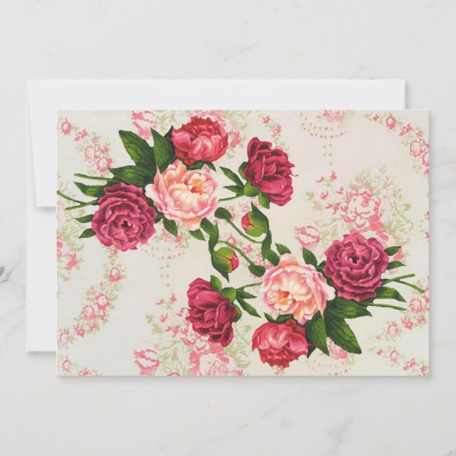 Reserva La Fecha Rosas rosadas Guardar la fecha (Anverso)