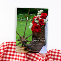 Rosas rusos vaqueros bota a Boda occidental