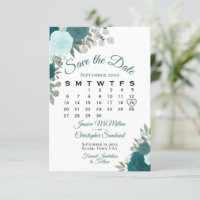 Rosas verde azulados Floral Elegante Calendario Bo