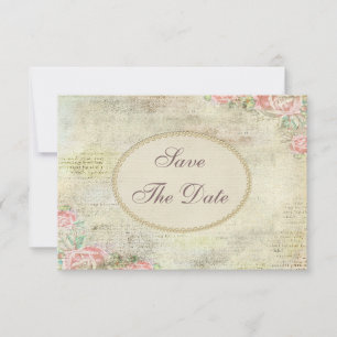 Reserva La Fecha Rosas Vintage Shabby Chic Boda Guarden la Fecha
