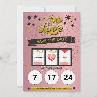 Reserva La Fecha Rose Gold Glitter Lotto Love Salva la Fecha