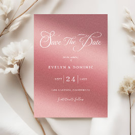Reserva La Fecha Rose Gold Gradient Elegant Chic Wedding