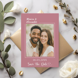 Reserva La Fecha Rose gold ivory photo wedding Save the Date