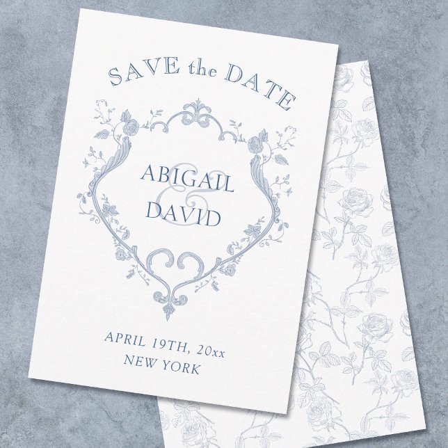 Reserva La Fecha Roses Blue Crest Wedding Save The Date (Subido por el creador)