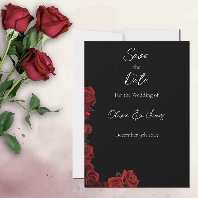 Reserva La Fecha Roses rojos blancos elegancia negra eterna (Subido por el creador)