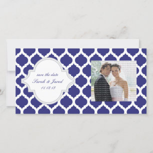 Reserva La Fecha Royal Blue Moroccan Save the Date Photo Cards