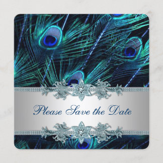 Reserva La Fecha Royal Blue y Peacock Silver Save the Date