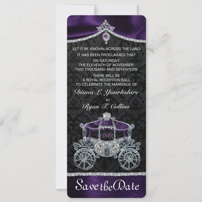 Reserva La Fecha Royal Fairytale Save the Date (Anverso)